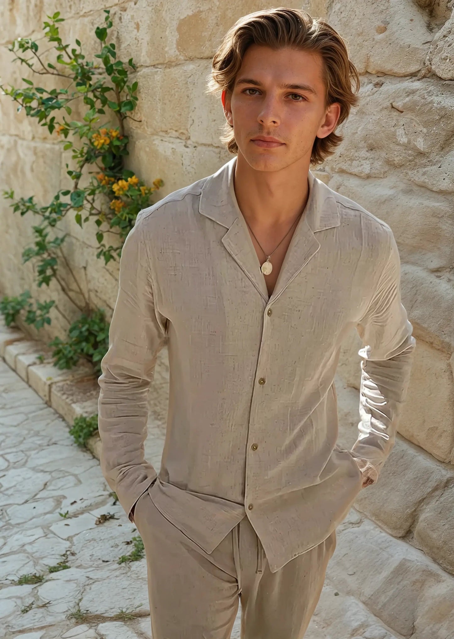 Hugo Linen Beach Shirt - Beige
