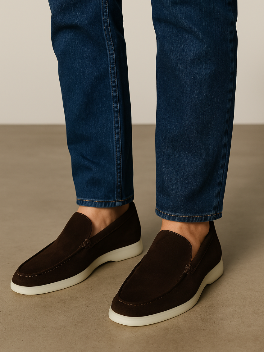 Noah Refined Dark Brown Suede Loafers
