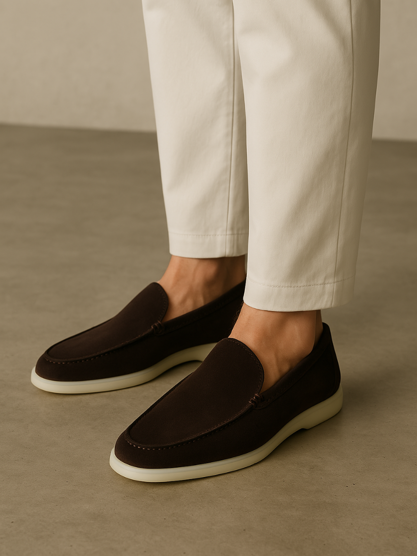 Noah Refined Dark Brown Suede Loafers