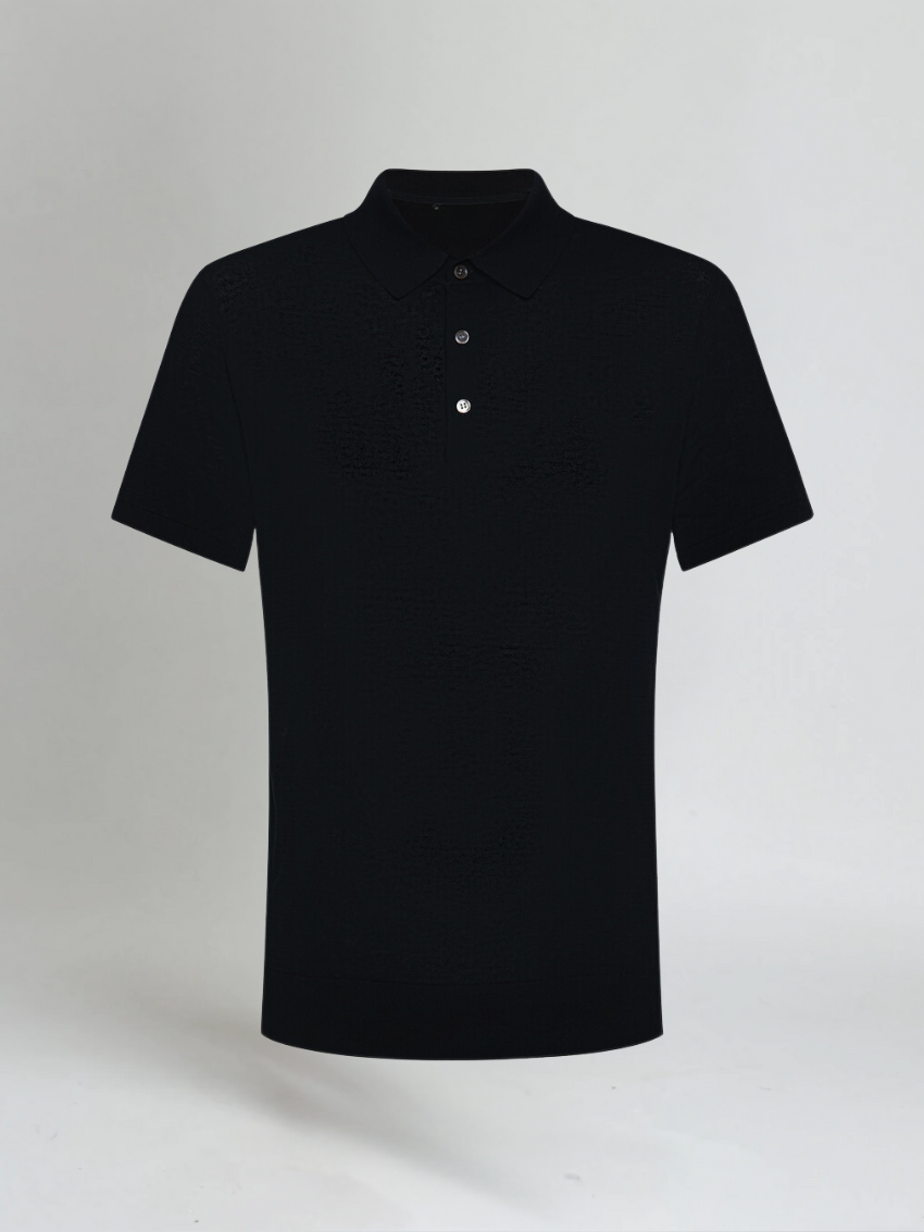 "James Premium Black Polo Shirt - Stylish Comfort for Men"