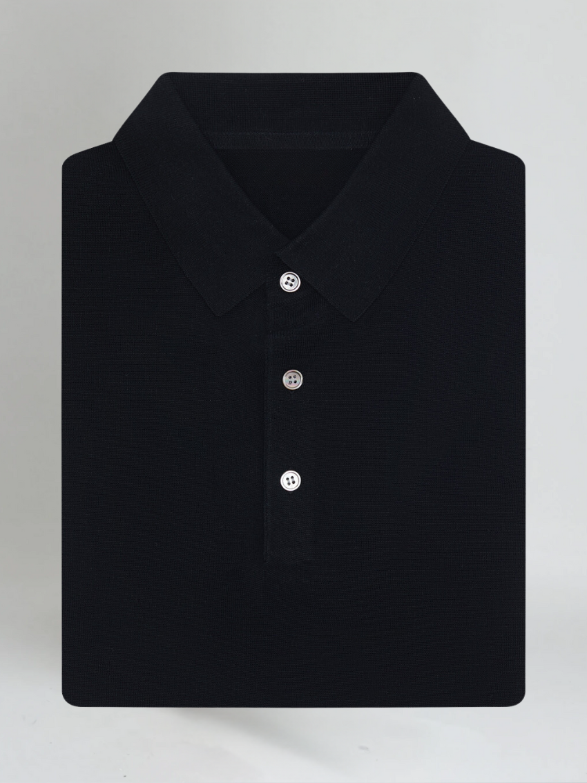 "James Premium Black Polo Shirt - Stylish Comfort for Men"