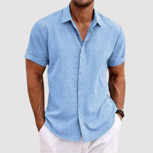 Casual Linen Short-Sleeved Men's Shirt - Jack