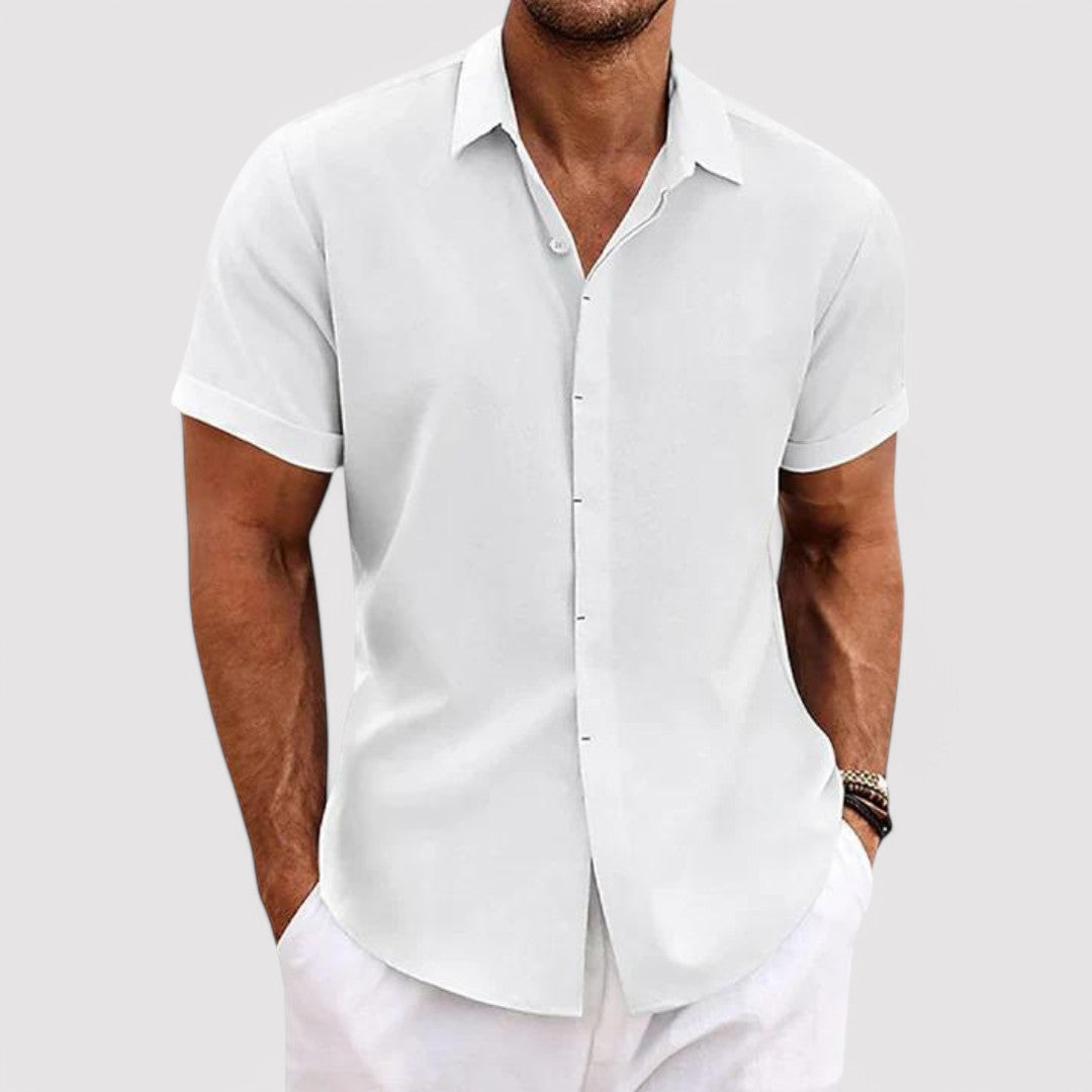 Casual Linen Short-Sleeved Men's Shirt - Jack