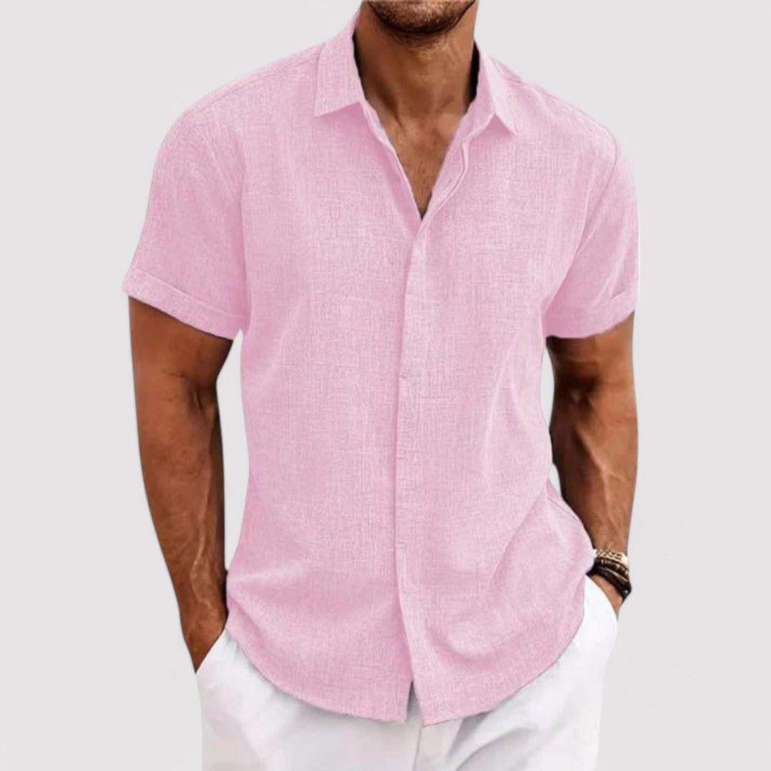 Casual Linen Short-Sleeved Men's Shirt - Jack