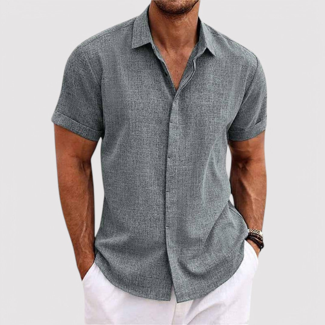 Casual Linen Short-Sleeved Men's Shirt - Jack