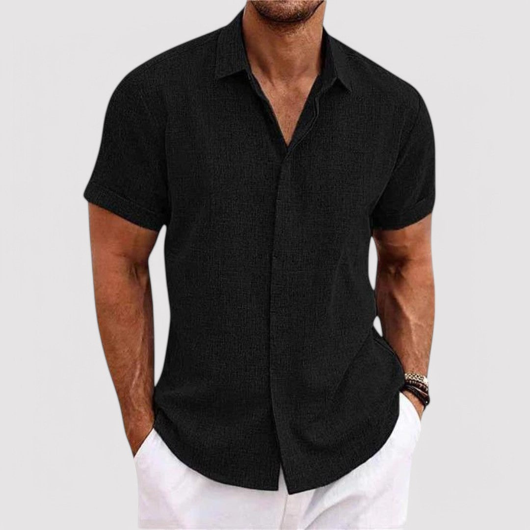 Casual Linen Short-Sleeved Men's Shirt - Jack