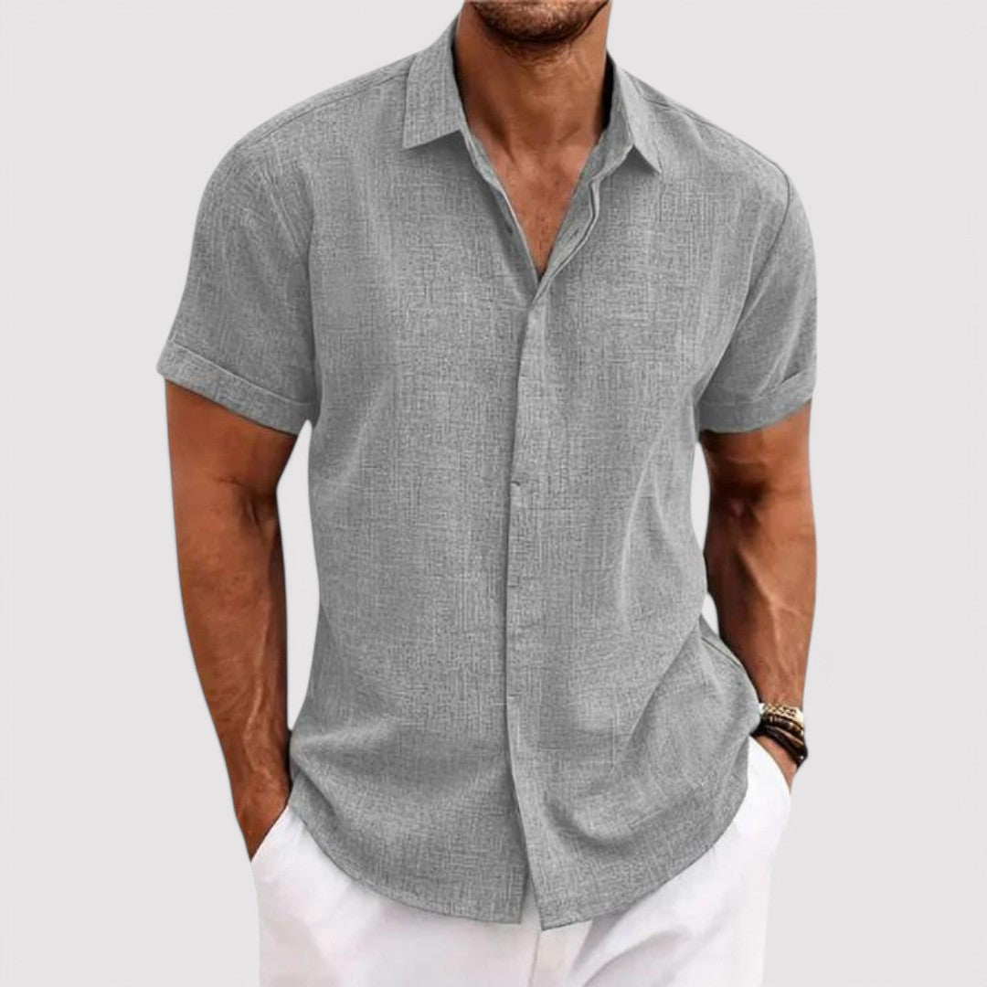 Casual Linen Short-Sleeved Men's Shirt - Jack