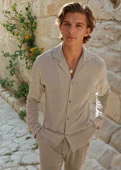 Hugo Linen Beach Shirt - Beige