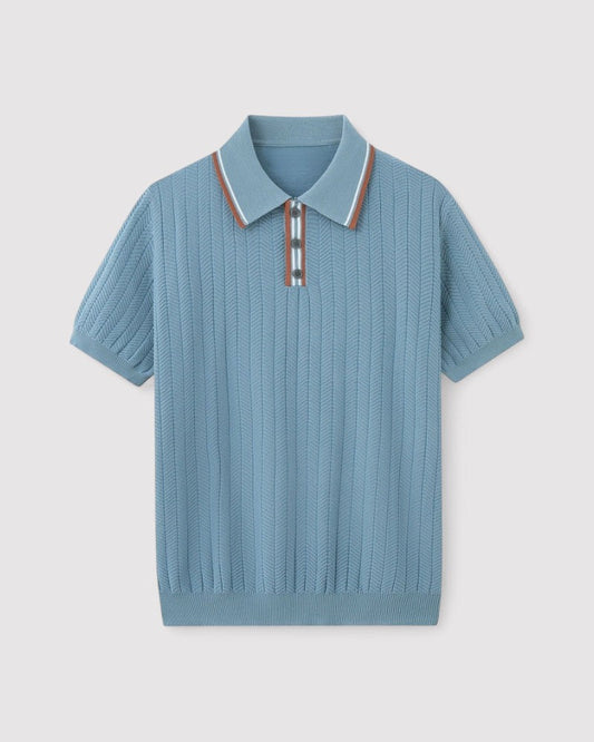 Harry | Stylish Men's Ribbed Knit Polo Shirt