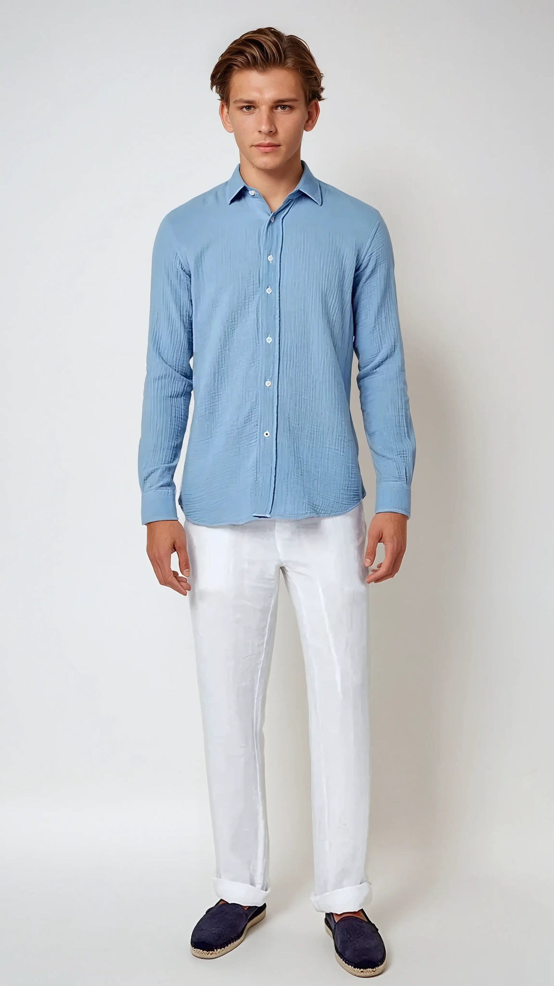 Stylish White Linen Trousers for Men