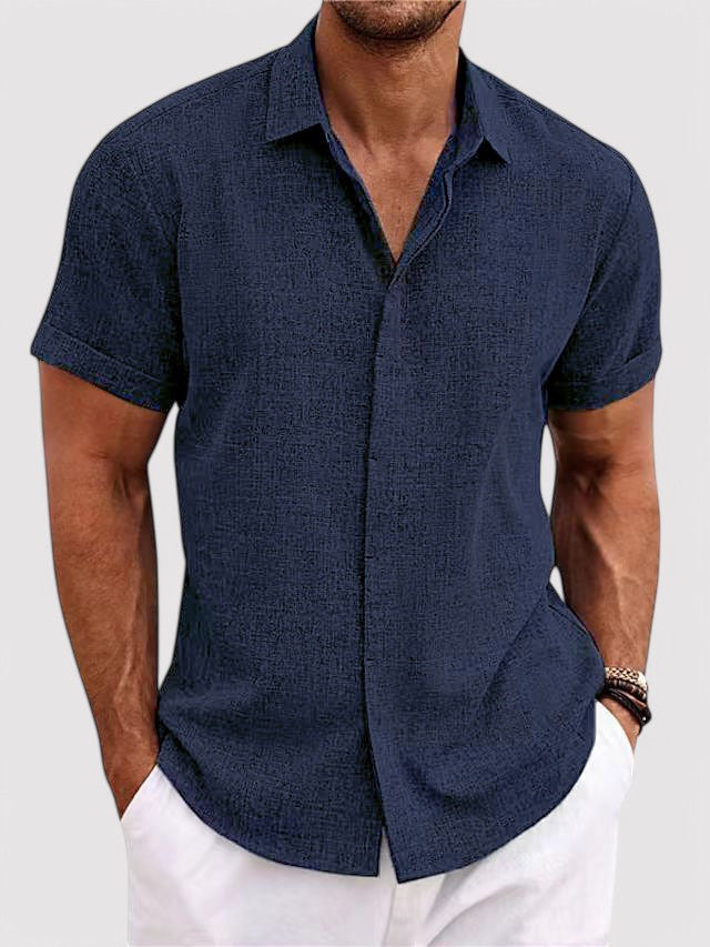 Casual Linen Short-Sleeved Men's Shirt - Jack