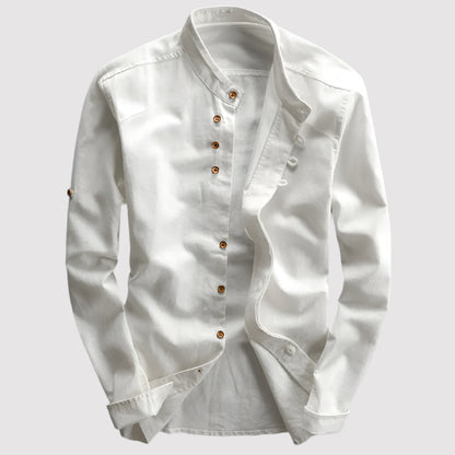 Davy | Slim-Fit Long-Sleeve Men’s Shirt with Steel Collar