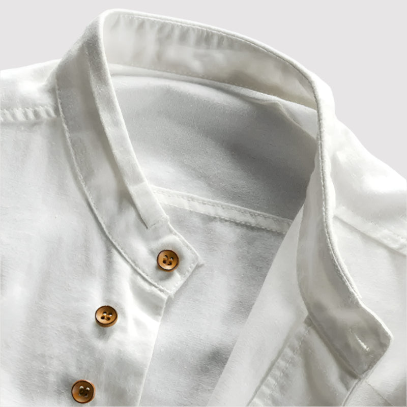 Davy | Slim-Fit Long-Sleeve Men’s Shirt with Steel Collar