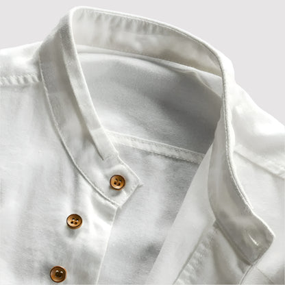 Davy | Slim-Fit Long-Sleeve Men’s Shirt with Steel Collar