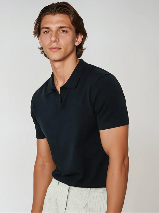 Zoe Knopless Black Polo