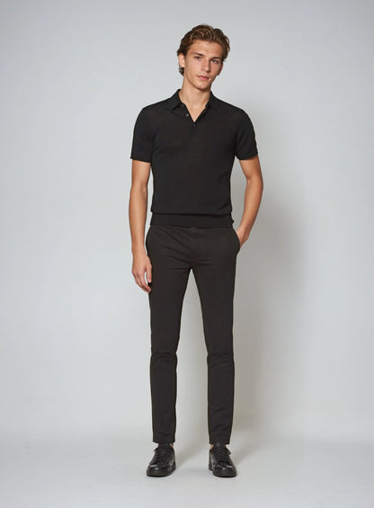 "James Premium Black Polo Shirt - Stylish Comfort for Men"
