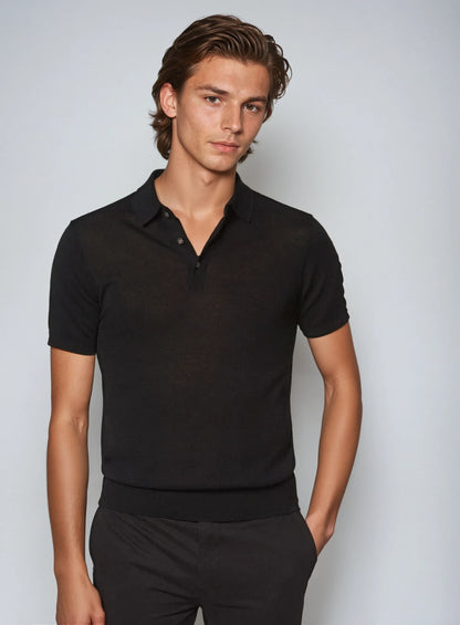 "James Premium Black Polo Shirt - Stylish Comfort for Men"