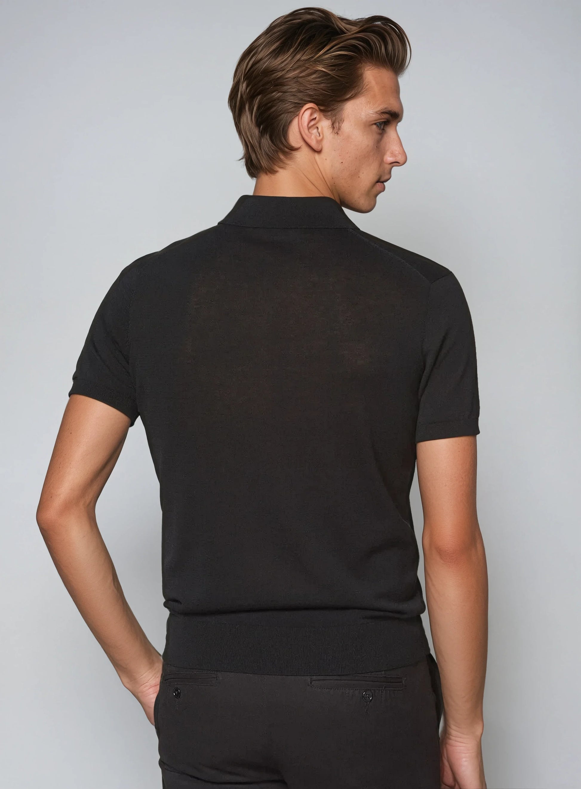 "James Premium Black Polo Shirt - Stylish Comfort for Men"