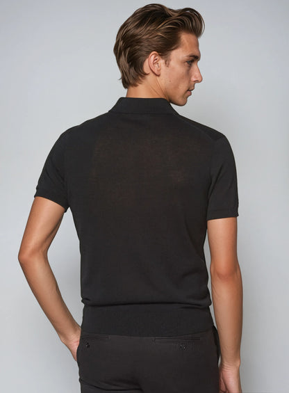 "James Premium Black Polo Shirt - Stylish Comfort for Men"