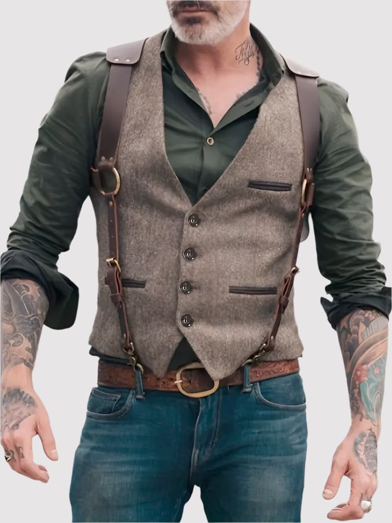 Max Vintage V-neck Reversible Vest