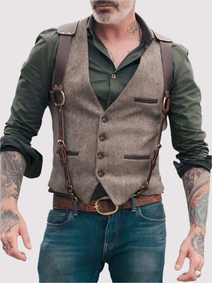 Max Vintage V-neck Reversible Vest