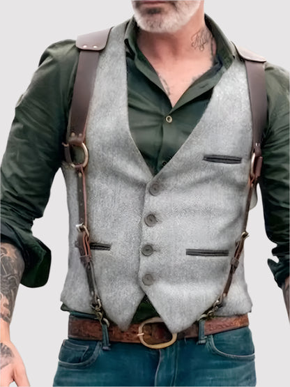 Max Vintage V-neck Reversible Vest