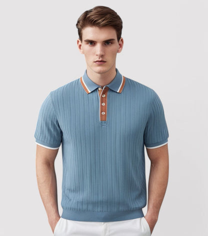 Harry | Stylish Men's Ribbed Knit Polo Shirt